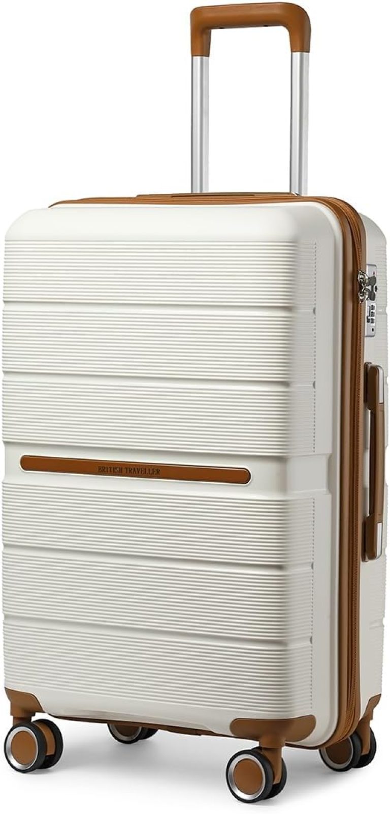 British Traveller Valise Cabine 56x37x22cm 38L Polypropylène Crème