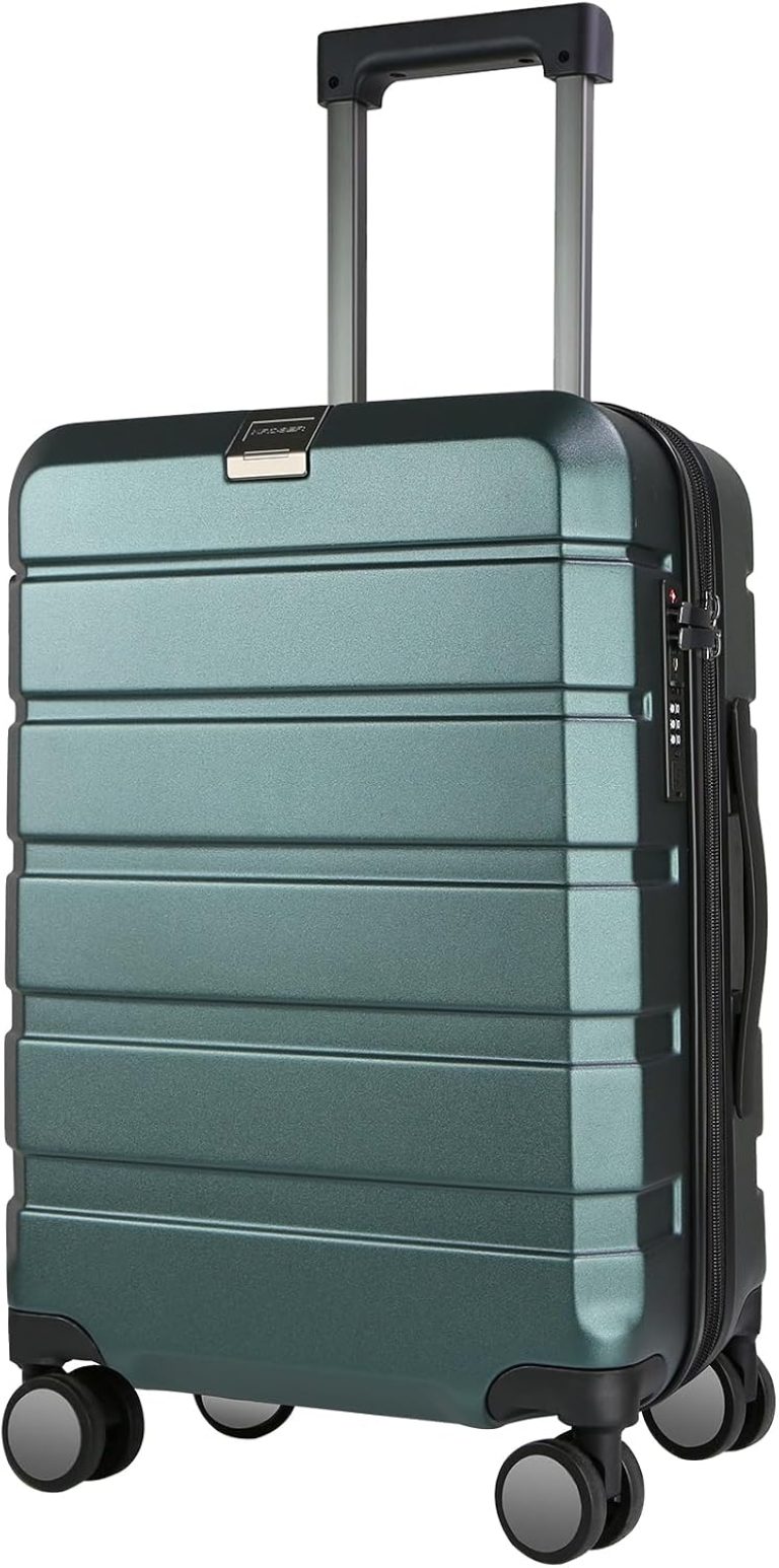 KROSER Valise Cabine 55x40x20, Coque Rigide, 4 Roues et Serrure TSA intégrée, Port USB, Bagage à Main 20 Pouces