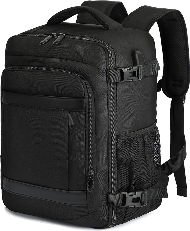 KLOSTAIN Sac à Dos Voyage Cabine Avion 45x36x20 pour Easyjet 30L Bagage Cabine Grande Bagage à Main sous Le Siège Sac à Dos Homme pour Ordinateur Portable 14 Noir